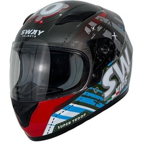 Resim Sway 815K Çocuk Kapalı Motosiklet Kaskı Titanium 