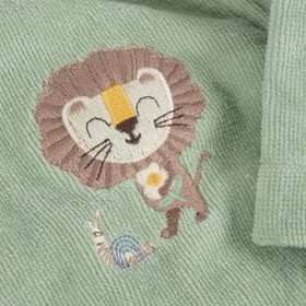 Resim Simba Nakışlı %100 Organik Pamuk Kadife Bebek & Çocuk Bornozu 2-3 Yaş 