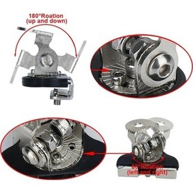 Resim Çiftli Çelik Ve Kauçuk Led Işık Kiti Montaj Braketi, Siyah Ve Gümüş 