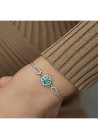 Resim Gümüş Aquamarine Bayan Bileklik 