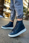 Resim shoecide Sho055 Bağcıklı Yüksek Taban Cbt Between Erkek Spor Bot Lacıvert 