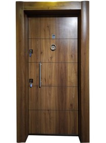 Resim Çelik Kapı Modelleri Ahşap Kaplama Düz Model Daire Kapısı Sağ 27 