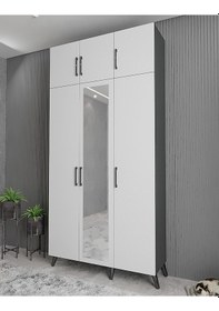 Resim Açelya Portmanto Vestiyer Füme Beyaz 105 cmM5 