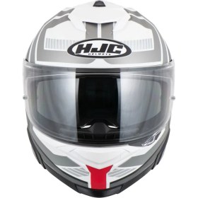 Resim Hjc I71 Vız MC1SF Kapalı Motosiklet Kaskı Beyaz Gri Kırmızı 