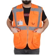 Resim Yelek Cepli Reflektörlü Turuncu M 