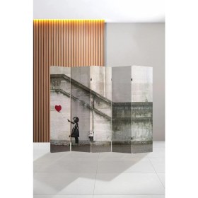 Resim Artavessa Dekoratif 5 Kanatlı Dijital Baskılı Kanvas Paravan - Seperatör - 200X180 cm - Model 1 