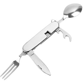 Resim Çok Amaçlı 5 Fonksiyonlu İsviçre Çakısı Çatal Kaşık Bıçak - Fc950 Gümüş 