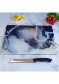 Resim Cam Kesme Tahtası Buzlu Cam - Ocean 30cm X 40cm Cam Kesme Tah 