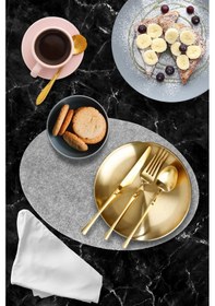 Resim Gri Keçe Amerikan Servisi, Desen Kesim Supla 12'li Servis Takımı -0482 Gri 