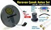Resim Antenci 40 CM Delikli Karavan Çanak Anten Seti + Dijital Uydu Bulucu 