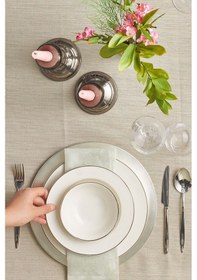 Resim Emsan New Marly Gold Porselen 60 Parça 12 Kişilik Yuvarlak Yemek 