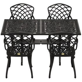 Resim İstanbul Dikdörtgen Masa 4 Ad Hitit Sandalye Siyah 