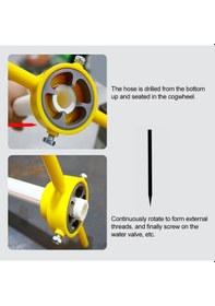 Resim Springsun 6 Lı Pvc Diş Açma Seti: 1/2 -1 Başlıklar, Yeniden Kullanılabilir Yuvarlak Boru Takımı + El Anahtarı 