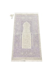 Resim Mihraplı Şönil Lüks Seccade Mor 