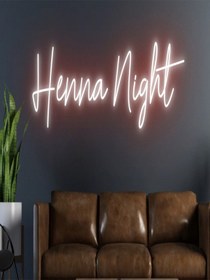 Resim Henna Night Yazılı Neon Tabela Kırmızı 