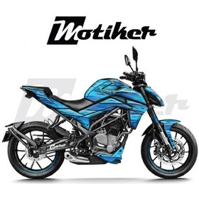 Resim Cfmoto 250nk Airbrush Mavi Carton Tasarım Sticker Etiket Modeli 