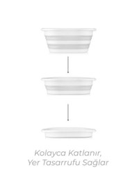 Resim Hobby Life Katlanır Çamaşır Sepeti 38 Litre Büyük Boy Beyaz 