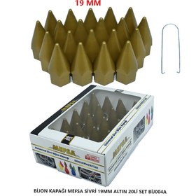 Resim Bijon Kapağı Sivri 19 Mm Altın 20 Li Set 