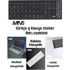 Resim Mn6 Mtrq Türkçe Q Klavye Sticker/5 Adet-silinmez-laptop Pc Uymlu/türkçe Q Sticker 