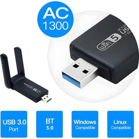 Resim Nivego Ac1300 Mbps Usb 3.0 Adaptör Çift Anten Kablosuz Wifi Alıcı 