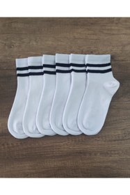 Resim Leement socks Çocuk 6 Çift Kolej Yarım Konç Çorap Premium Seri Burun Dikişsiz Pamuklu 
