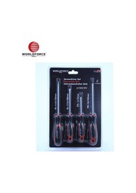Resim Worldforce 11474 4'lü Düz ve Yıldız Tornavida Seti S2 Çelik Profesyonel Alet 