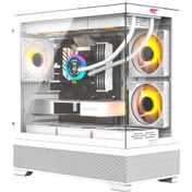 Resim CF925 Temperli Cam Gaming Oyuncu Kasası 3 Ledli Fanlı Beyaz - Kumandalı ve Modüllü ITX M-ATX ATX E-ATX Uyumlu Havit