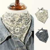 Resim 1 adet Erkek Şık Graffiti Bandana, Paisley Desenli Rahat Saf Pamuklu Atkı 