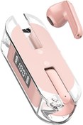 Resim Docooler TM50 yarı kulak içi düşük güçlü şeffaf kablosuz BT kulaklık Pembe 