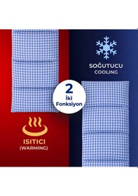 Resim Strauss Home Kiraz Çekirdeği Yastığı Mikrodalga, Boyun Ve Omuz Kiraz Çekirdeği Yastığı, Pamuk Kumaş 50x20cm Deniz Mavisi 