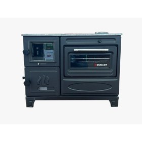 Resim Süsler Ss-5314 Çift Camlı Modern Kuzine Fırınlı Döküm Soba 