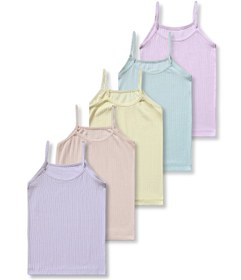 Resim Panfilia %95 Pamuklu Kız Çocuk İnce Askılı Fitilli Atlet 5'li Set / Fanila / İç Çamaşır 