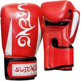 Resim Kadın Erkek Kullanıma Uygun Kaliteli Pu Deri Şok Emici Dolgulu Ağırlıklı Boks Eldiveni Kırmızı Kırmızı Kırmızı 