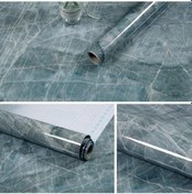 Resim Sones 215421210w 5m Mermer Desen Parlak Boya Mobilya Yenileme Kendinden Yapışkanlı Duvar Kağıdı Dolap Su Geçirmez Film Yeşil 