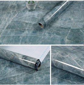 Resim Sones 215421210w 5m Mermer Desen Parlak Boya Mobilya Yenileme Kendinden Yapışkanlı Duvar Kağıdı Dolap Su Geçirmez Film Yeşil 