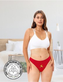 Resim Alya Underwear Yeni Yıl Temalı Baskılı String, Kırmızı Tanga Külot Aşk Tanrısı Tekli Paket Kırmızı At Baskılı 