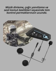 Resim Drnds Bt22 Motosiklet Kask İçi Bluetooth Kulaklık İnterkom Destekli 