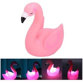 Resim Led Işıklı Flamingo Masa Lambası Sarı 
