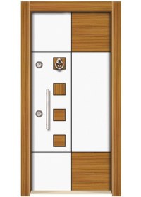 Resim Tezwood Tez3571 Ahşap Kaplama Düz Model Çelik Kapı 