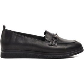 Resim Ayakmod 44280 Siyah Hakiki Deri Kadın Loafer Ayakkabı 001 