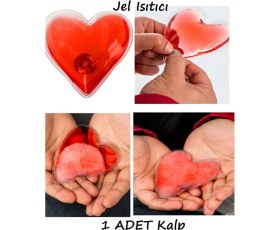 Resim Kalp Şeklinde Yeniden Kullanılabilir El Isıtıcı Jel - Anında Isı Veren Cep Isıtıcı 