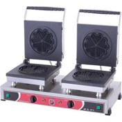 Resim Işıkgaz Silverinox Endüstriyel Elektrikli 2 Li Çiçek Waffle Makinesi 