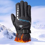 Resim Kış Bisikleti Eldivenleri, Kaymaz, Açık Hava Sporları, Kayak, Bisiklet ve Motosiklet Sürme İçin Sıcak Eldivenler - Unisex, Polyester Kumaş, Makinede Yıkanabilir, Kış Bisikleti Ekipmanı | Şık Eldiven Tasarımı | Ayarlanabilir Kayış, Bisiklet Eldivenleri 