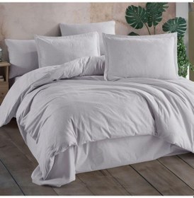 Resim Clasy Ranforce Çift Kişilik Nevresim Takımı Unita Açık Gri 