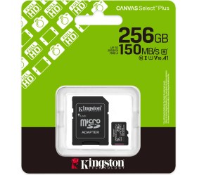 Resim Kingston Sdcs3 Microsdxc Canvas Select Plus Gen3 150MB/S A1 Card + Adapter Hafıza Kartı 