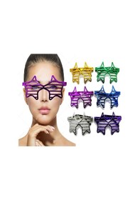 Resim Metalize Ekstra Parlak Yıldız Panjur Parti Gözlüğü 6 Renk 6 Adet 
