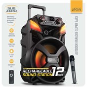 Resim Subzero WR169 Profosyonel Işıklı Kablosuz Mikrofonlu Bluetooth Hoparlör 
