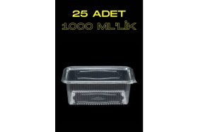 Resim Yok Yok Ambalaj Plastik Sızdırmaz Kap Kullan At Tek Kullanımlık Plastik Kapaklı Kase 2' Li Büyük Boy Set 