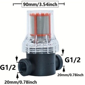 Resim Elmpaly 1/2 Inç Dişi Su Filtresi 200 Mesh Kırmızı Filtre Ağı Dayanıklı Bahçe Sulama 