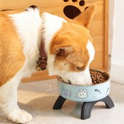 Resim Sevimli Desenli Yükseltilmiş Paslanmaz Çelik Evcil Hayvan Kasesi - Kaymaz, Dökülmeye Karşı Koruyucu Tasarım Küçük Köpekler & Kediler İçin 